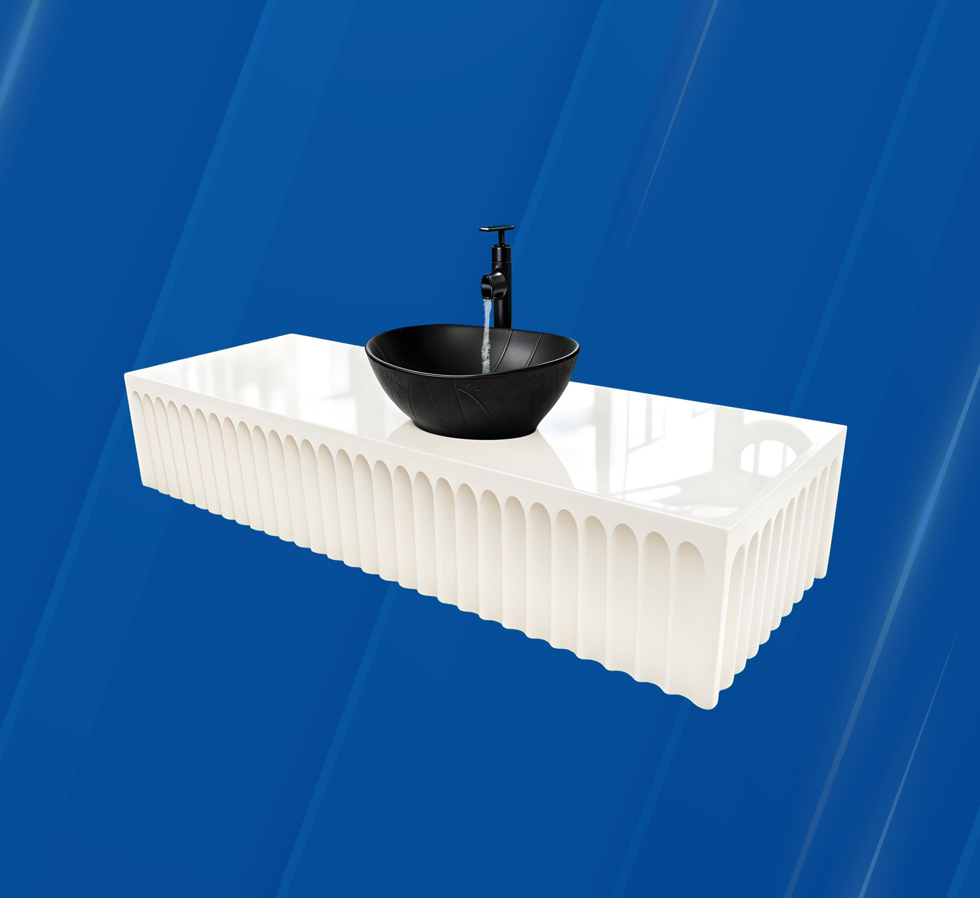 Bathroom Basin in White Quartz
