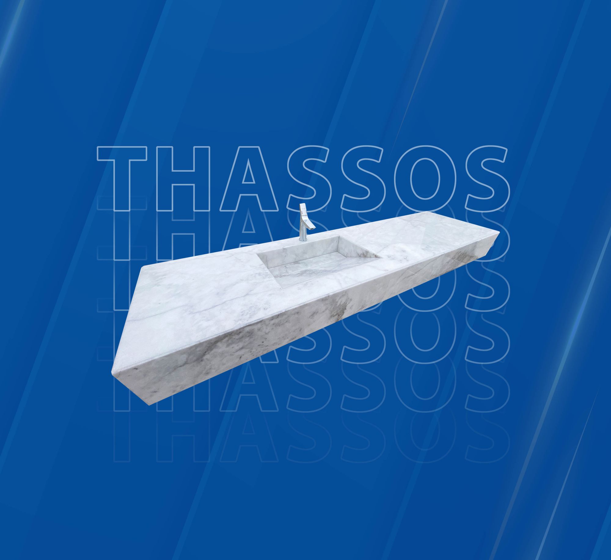 bathroom basin (washbasin) from white Mugla marble