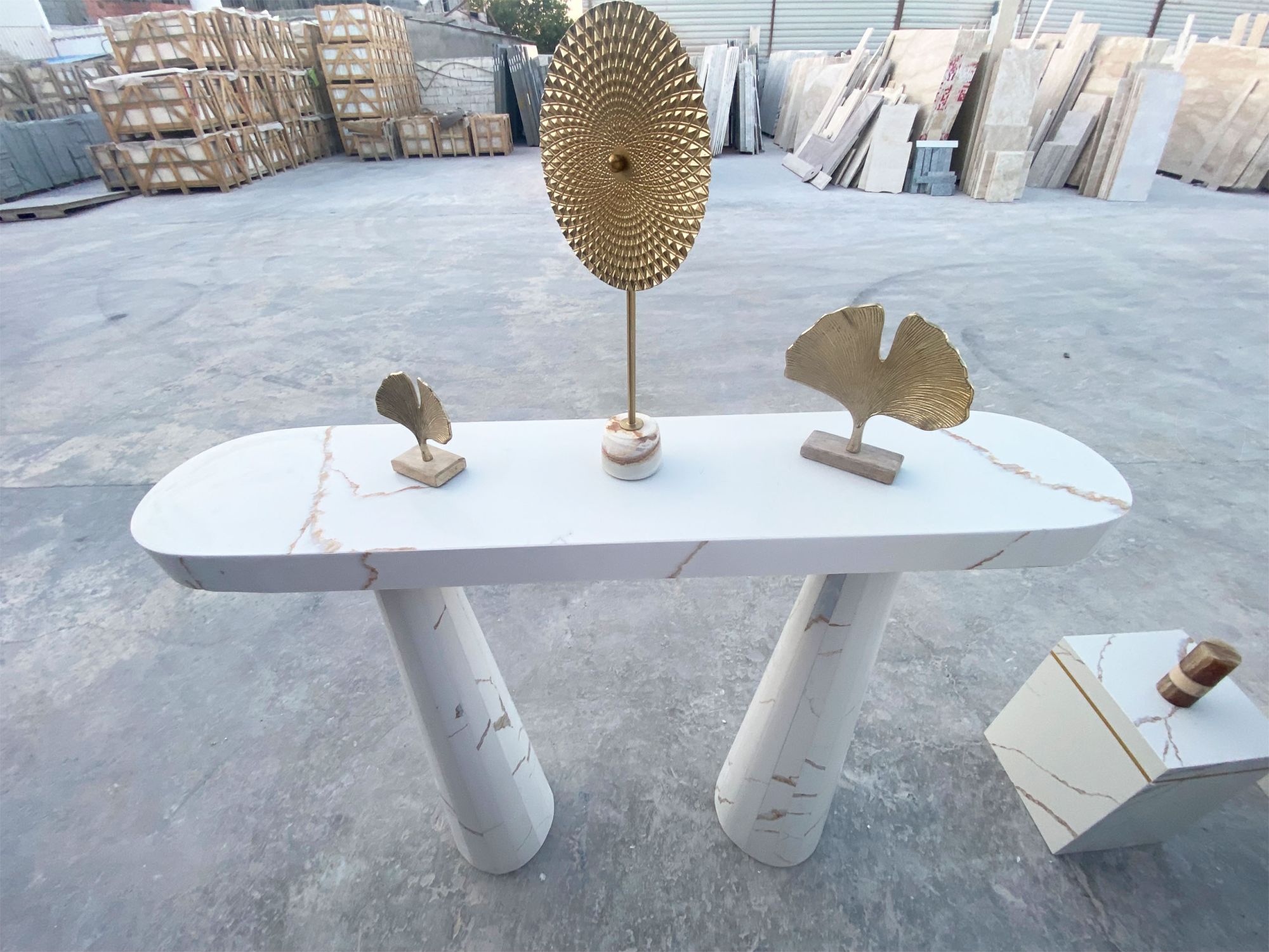 Calacatta marble console table
