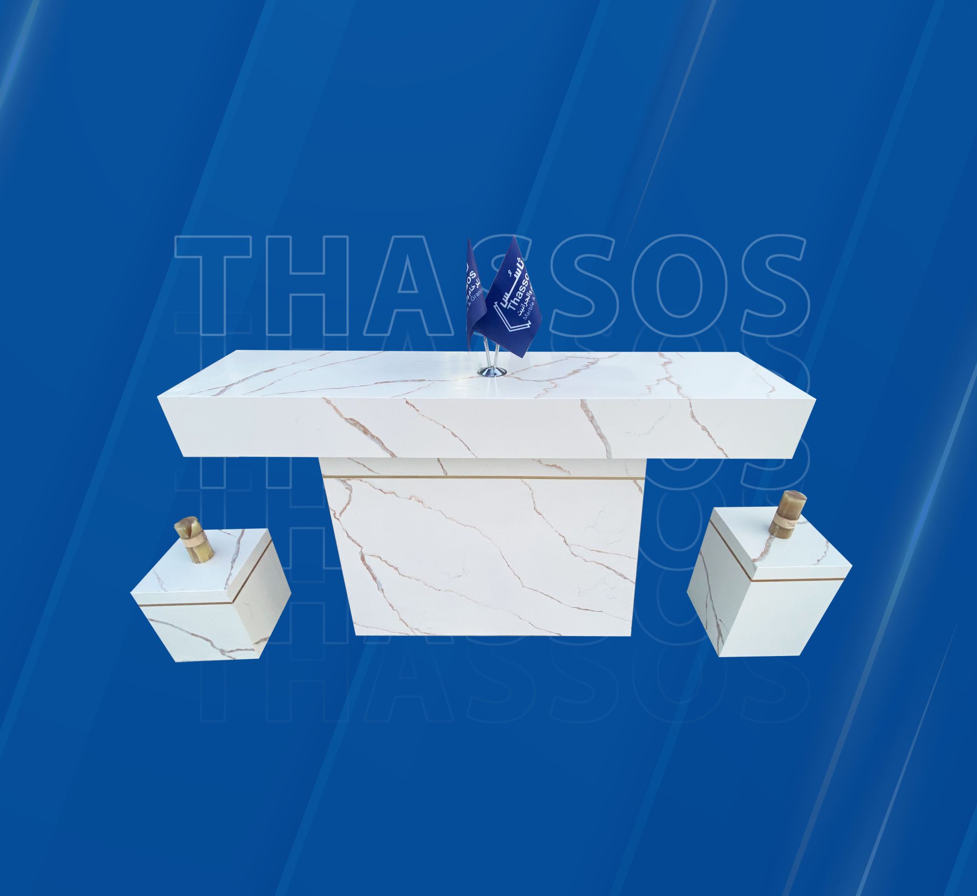 طاولة مدخل كونسول بالرخام الصناعي (كالاكتا نايل)